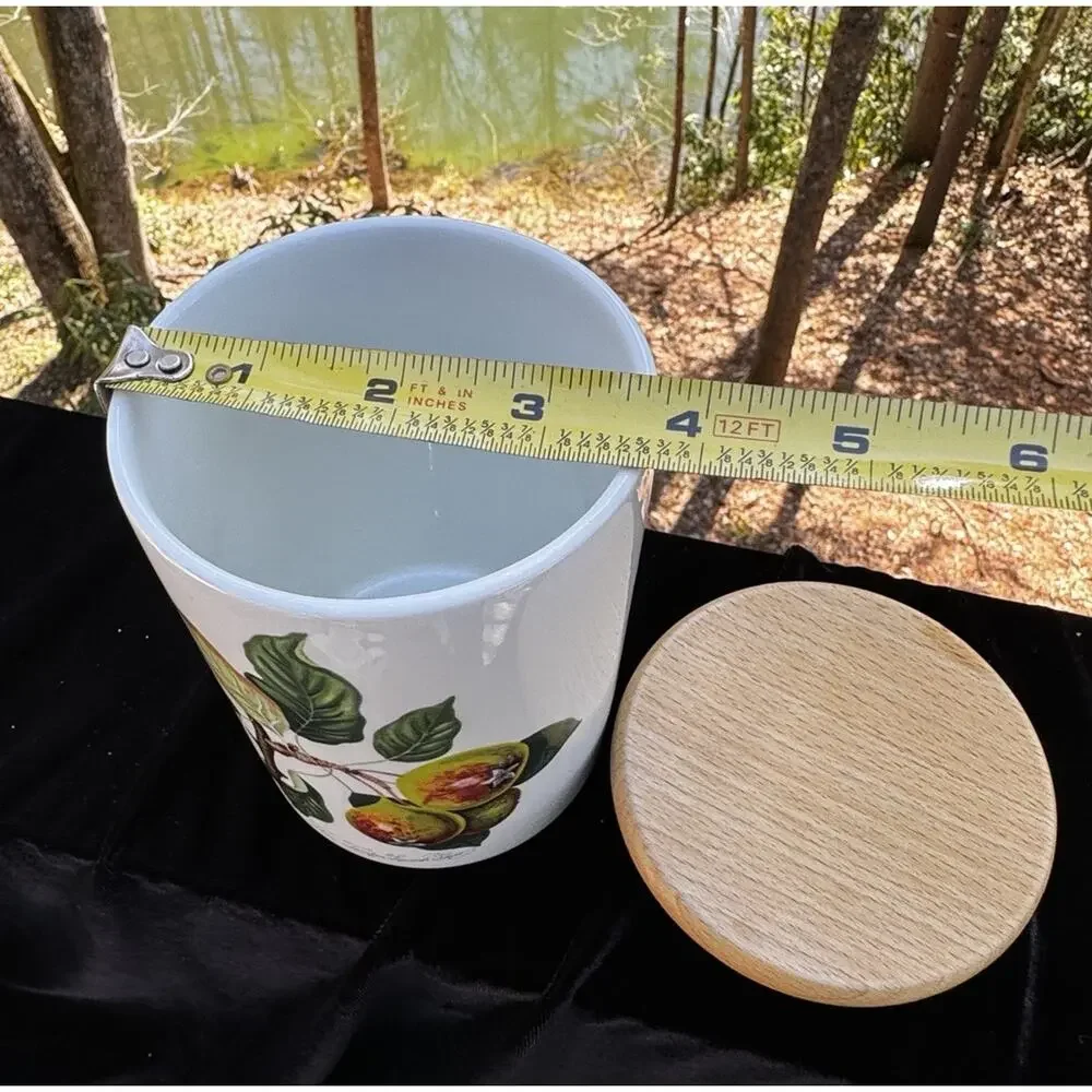 Portmerion The Tienton Squash Pear 5.5” Canister Wooden Lid EUC! -A26